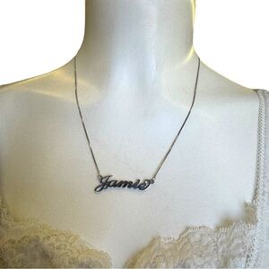 925 Silver Jamie Nameplate Necklace